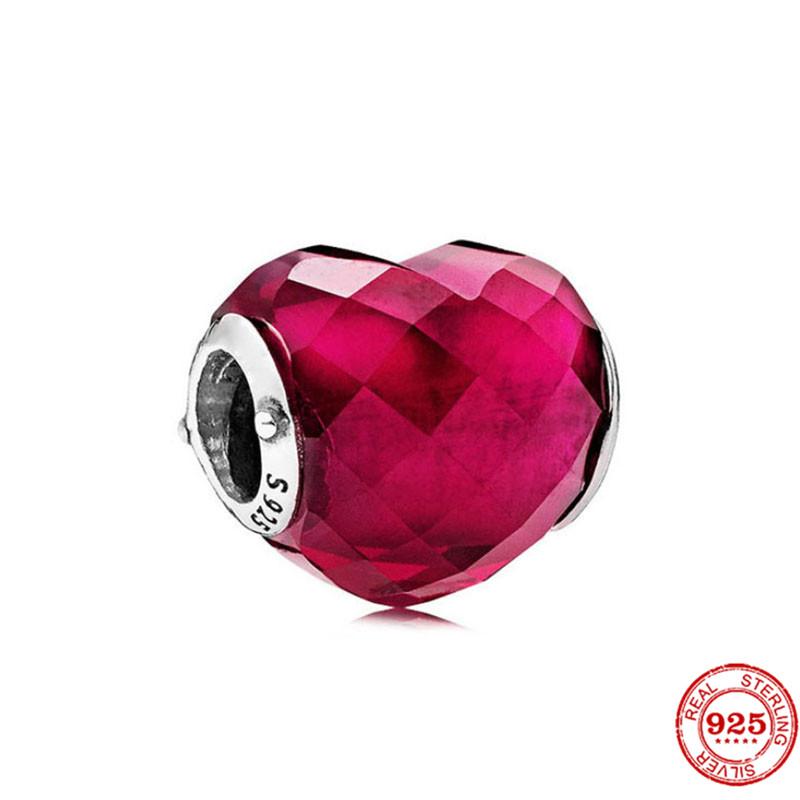 925 стерлингового серебра DIY ювелирные изделия помада высокие каблуки любовь сердце гантель яблоко шарм браслет из бисера