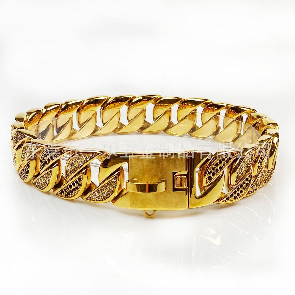 32MM Stainless Steel Pet Supplies Dog Collar Bully Dog Fighting Bully Dog Collar Dubin Cuban Chain Hip Hop Neck Ring