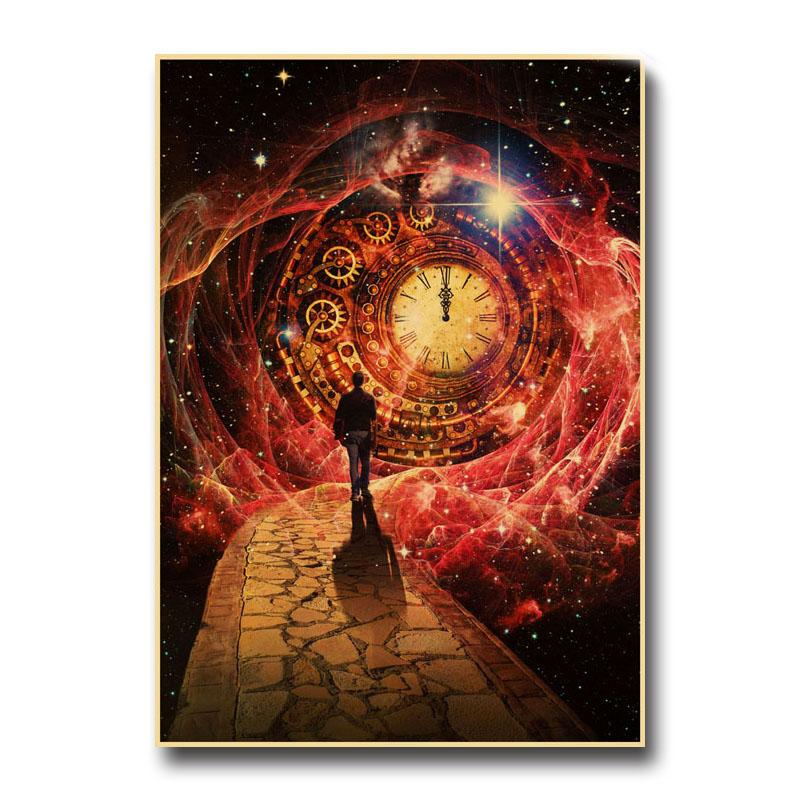 Vintage Astronaut Space Dreaming Poster Fantasy Flower NIght Wall Art Home Decoration Kawaii Room Decor Quality Canvas Posters