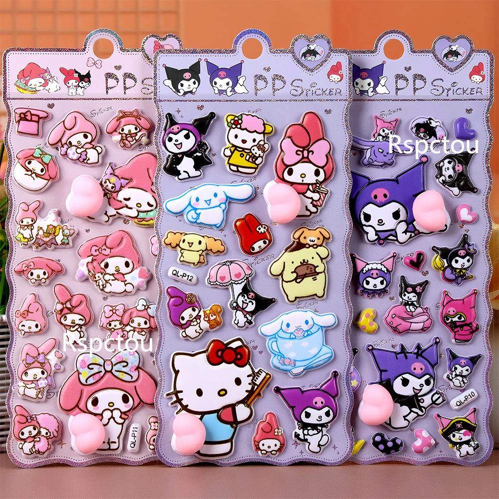 Cartoon Sanrio Happy Buttock Stickers Soft Pinchable Decompression Toy Decals Notebook Phone Luggage Sticker Decoration Supplies