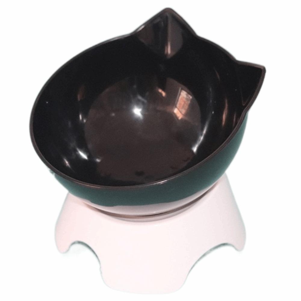 Cat Ear Design Tilted Cat Food Bowls Stand Base Elevated Bowls Set Feeding Products Indoor Cats