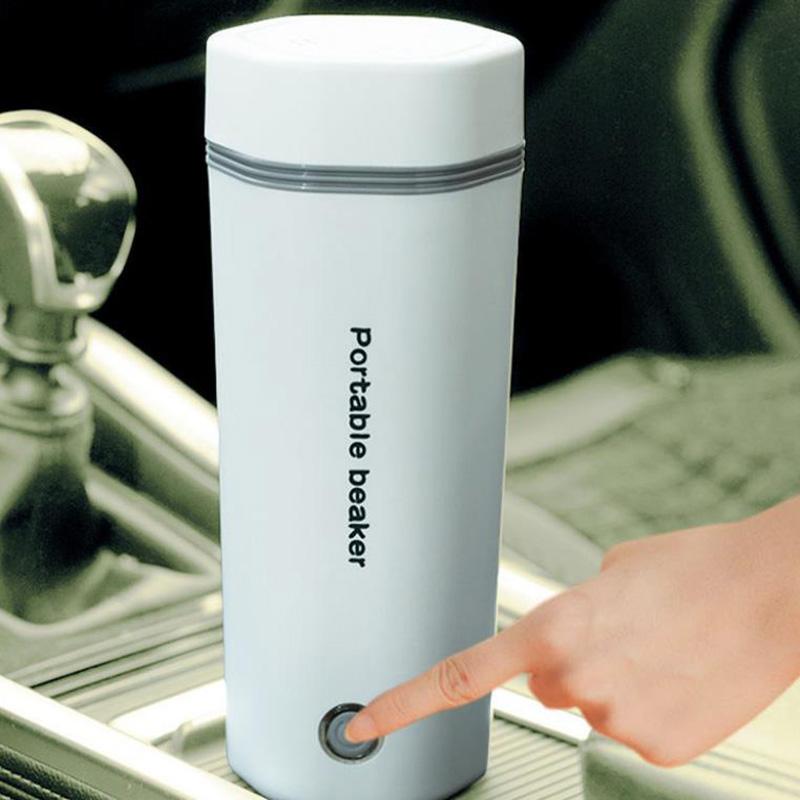 Портативный электрический чайник из нержавеющей стали с подогревом, автомобильная 8-часовая термоизоляционная чашка, чашка для кофе, чая, воды, нагревательная чашка