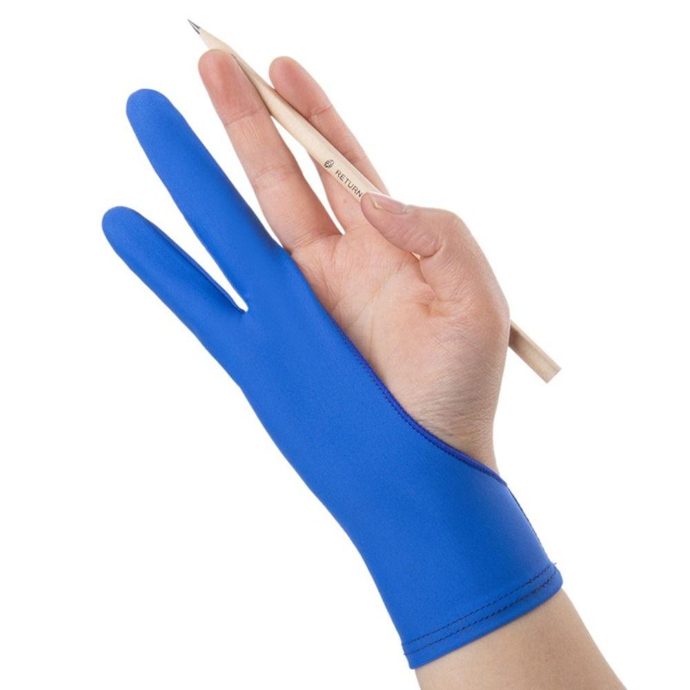 Anti-Scratch Black Blue Grey Pink Two Finger Glove Tablet Drawing Glove Art Supplies Painting Glove