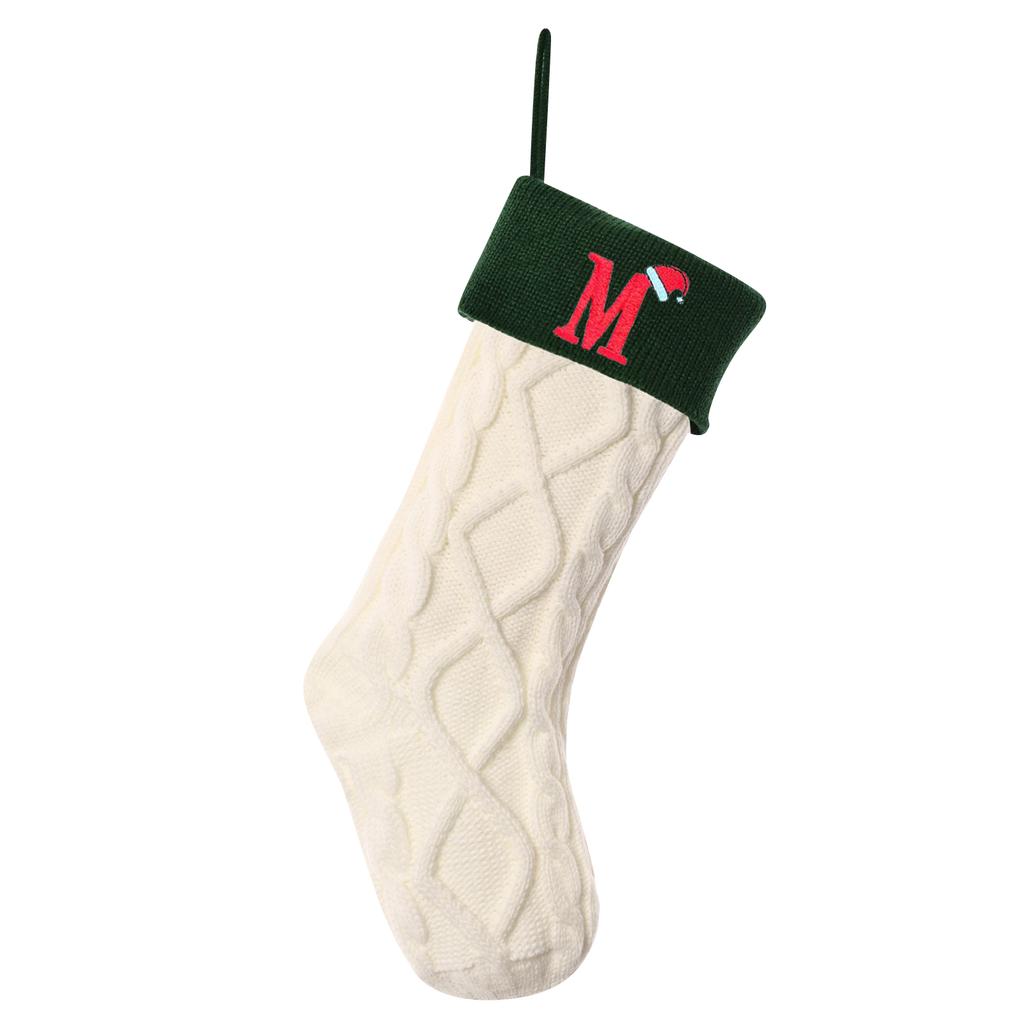 18-inch Christmas Stockings, Letter Stockings, Knitted Letter Stockings, Candy Gift Bags