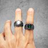 Драгоценные камни, резьба по камню, мужские кольца из нержавеющей стали, панк, ретро, рок, роскошные модные женские ювелирные изделия, аксессуары для пары, подарок