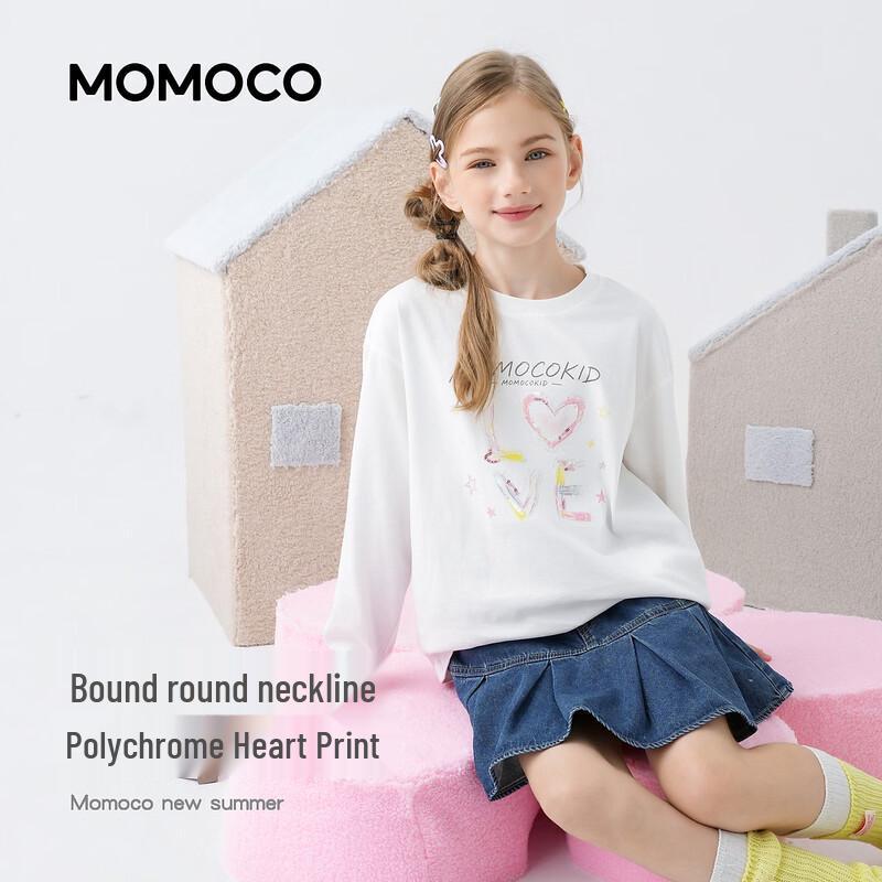 Хлопковая футболка с длинным рукавом для девочек MOMOCO