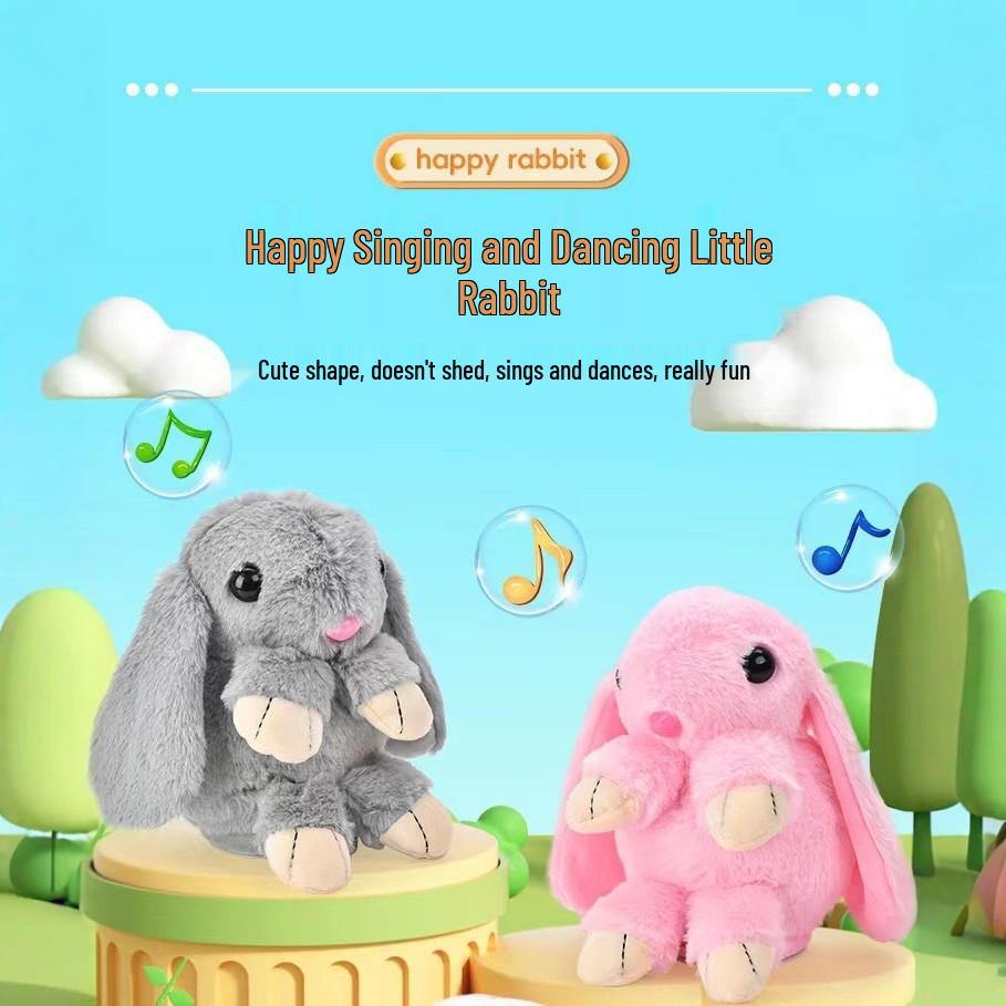 Electric Singing and Dancing Rabbit - Baby Soothing Toy with Recording and Speaking Functions