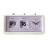 Desk Table Alarm Clock Manual Jump Calendar Desktop Alarm Clock for Study Room Office White