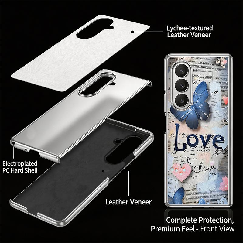 Фантастический чехол с принтом бабочки для Samsung Z Fold 8 Ultra 7 6 5, роскошная кожаная накладка с покрытием, жесткий чехол для телефона для Galaxy Z Fold8 Fold7 Fold6