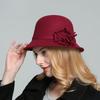 Autumn and Winter Floral Top Hats Ladies' Domed Felt Hats Retro Princess Hats