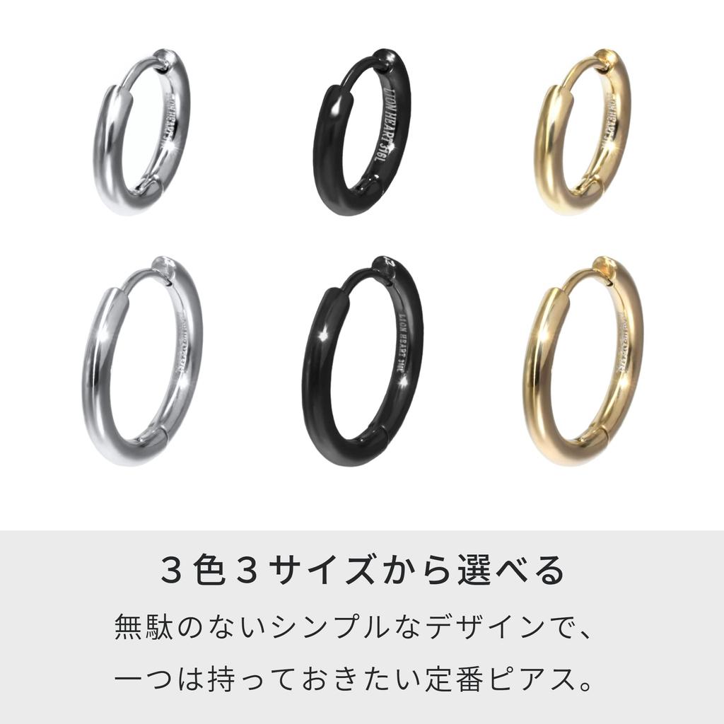 LION HEART Серьги Простые серьги-кольца Хирургическая нержавеющая сталь Прямые продажи Серебристый М Мужские