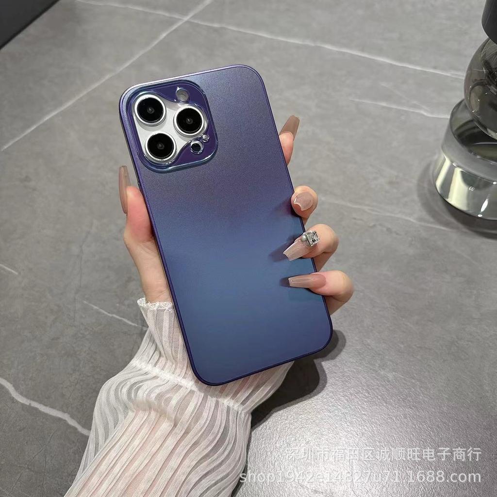 Применимо к чехлу для мобильного телефона Apple 16Pro Max Huawei Mate80, матовый гальванический чехол с большим отверстием, защитный чехол с продвинутым дизайном