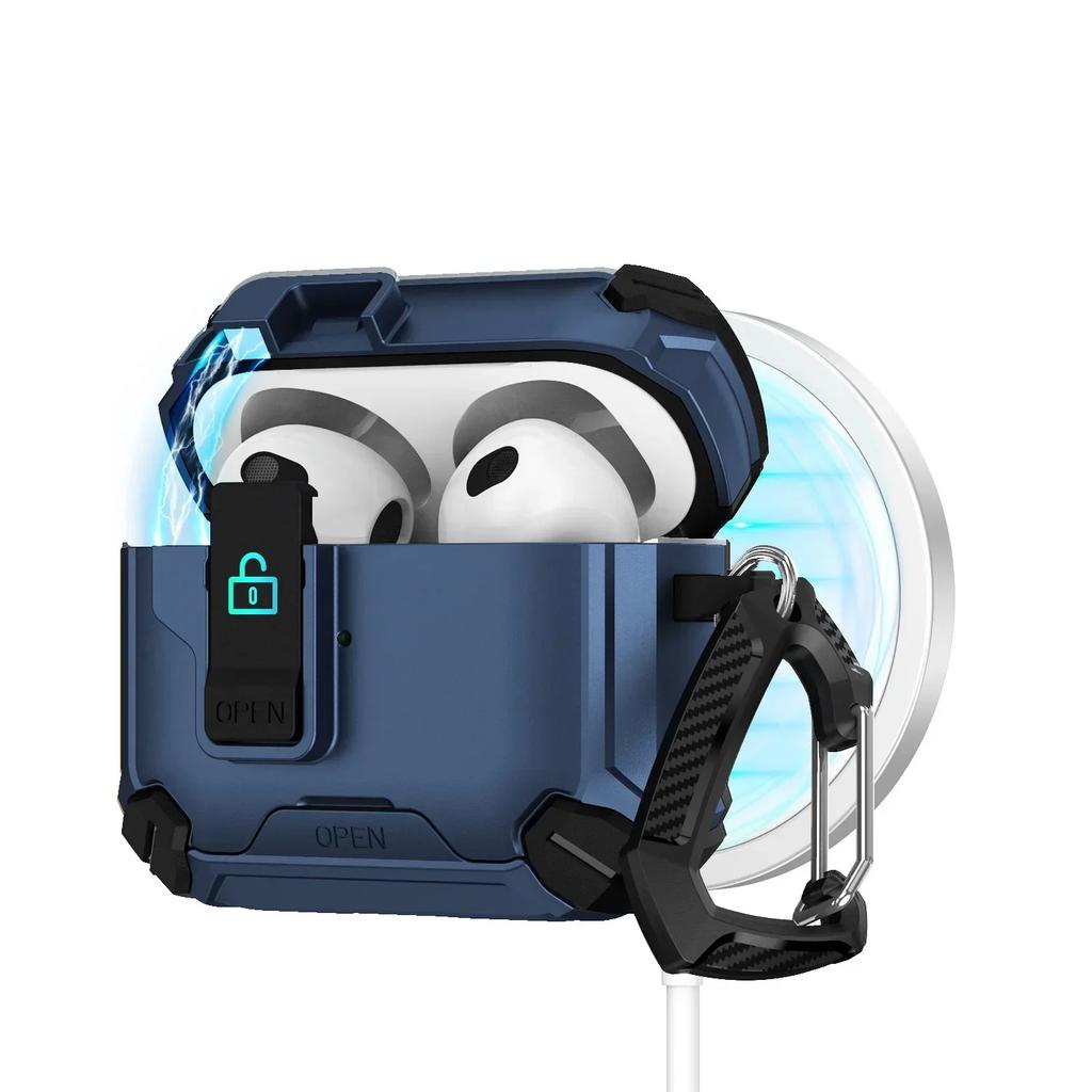 Защитный чехол для Apple Airpods 4 для беспроводной зарядки MagSafe Чехол для Airpods 3 2 1 Pro 2 Чехол с замком безопасности с