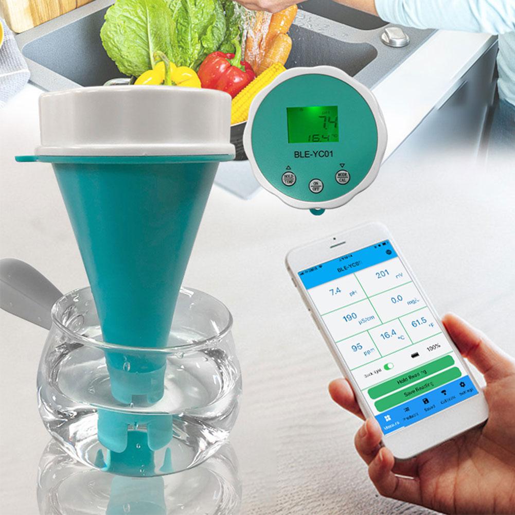 6 In 1 Water Quality Test Meter APP Online Monitor Water Quality Tester BT PH CL TDS EC ORP TEMP Tester for Swimming Pool