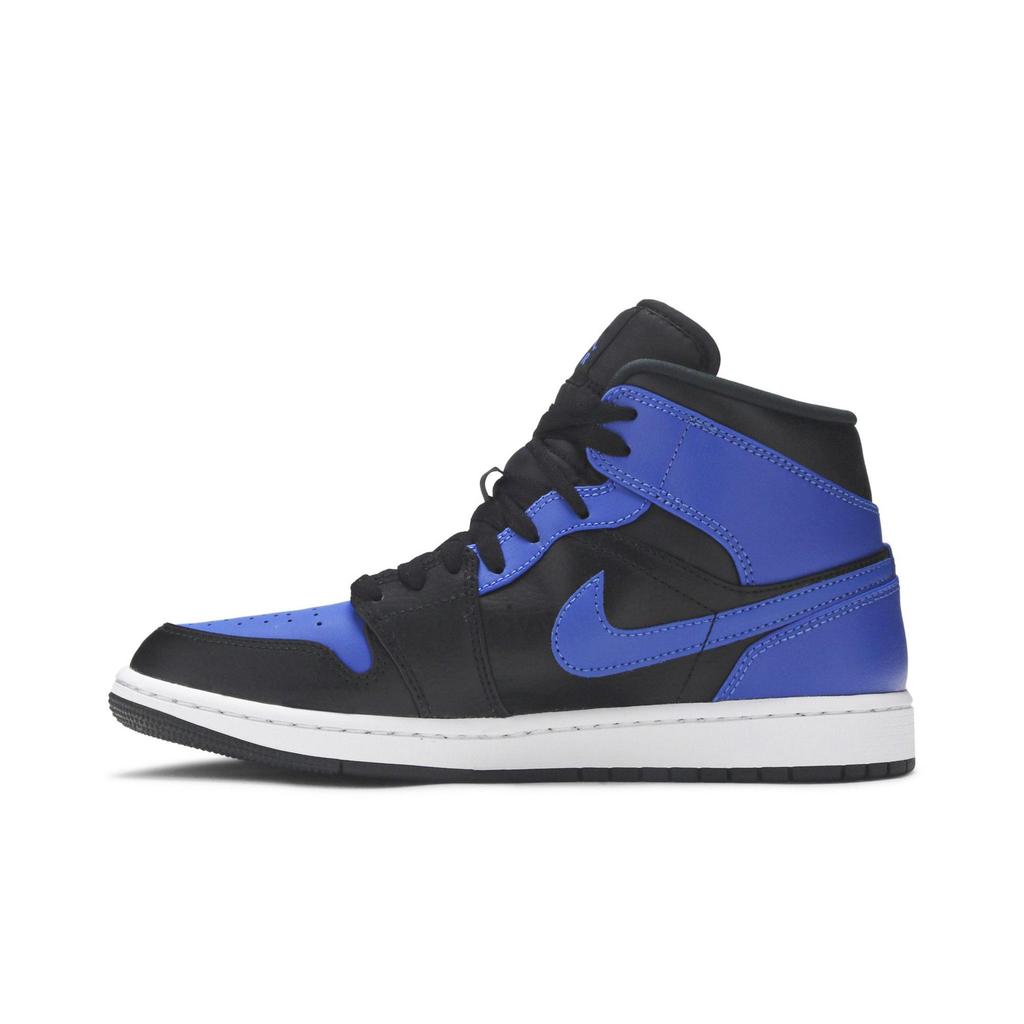 Air Jordan 1 Mid 'Hyper Royal' (Unisex) Black / Hyper Royal / White Vintage Basketball Shoes 554724 077
