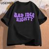 Футболки Bad Idea Right, женские хлопковые музыкальные футболки, уличная одежда, женские футболки с короткими рукавами, женская одежда, футболки