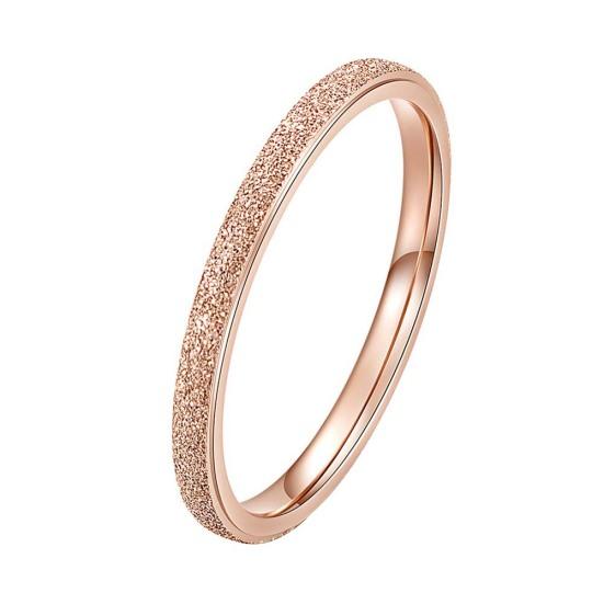 Glitter Matte Slim Band Titanium Steel Finger Ring Bridal Wedding Jewelry Gift