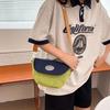 Solid Color Canvas Crossbody Bag Korean Style Dumplings Bag Portable Sports Shoulder Bag  Student