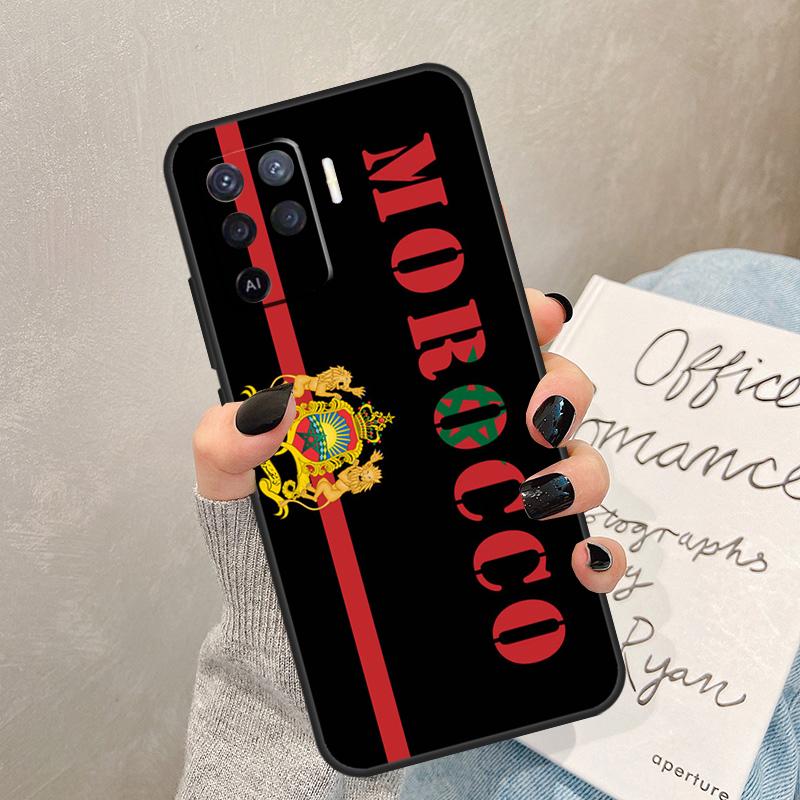 Morocco Flag Coat Of Arms Case For Oppo A40 A60 A80 A78 A38 A18 A98 A58 A96 A76 A16 A94 A74 A54 A15 A17 A57 A77 A5 Pro