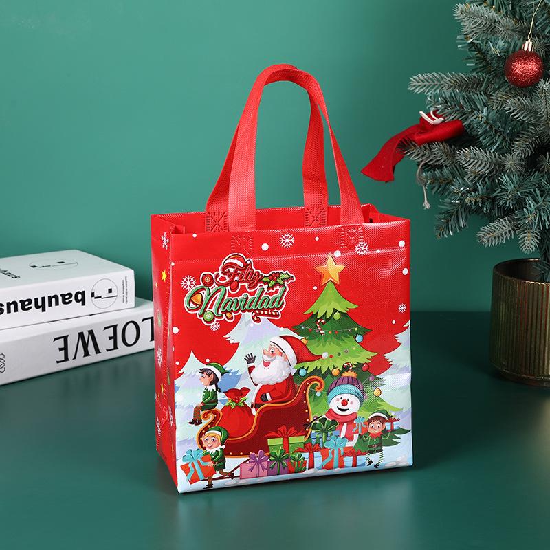 StoBag Новогодние Подарочные Сумки Многоразовые Нетканые Сумки для Праздничных Подарков и Упаковки Праздничных Конфет, Тортов