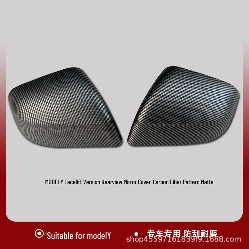 Tesla Model Y Carbon Fiber Rearview Mirror Cover - 25 Years Applicable Decorative Accessory