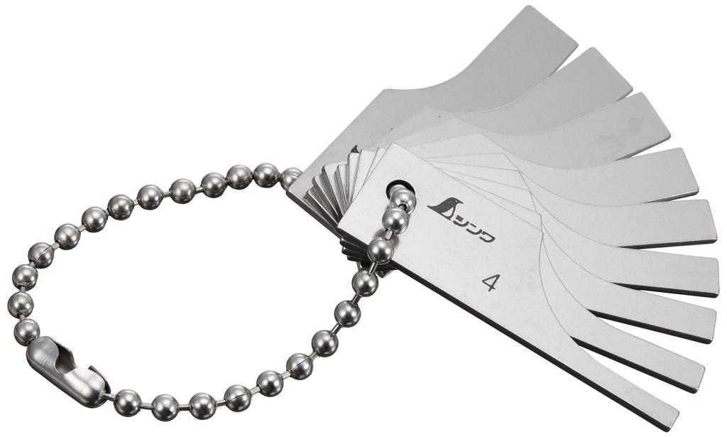 Shinwa Sokutei Root Spacing Measurement Gauge 4-12mm 9 Pieces Set 97786 Silver