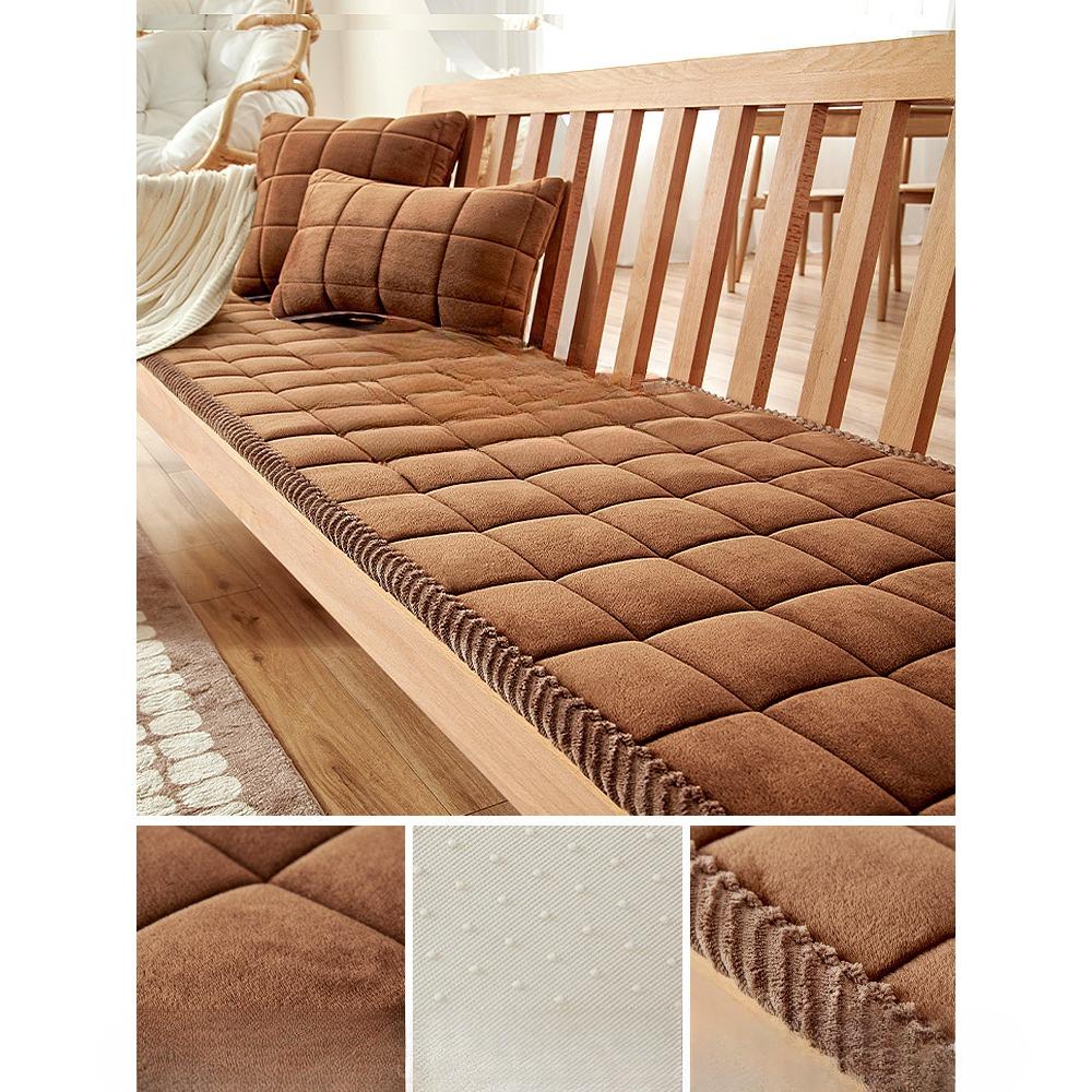 Crystal Velvet Sofa Cushion Autumn and Winter Non-Slip Seat Cushions Thickened Solid Wood Sofa Cover Seat Cushion