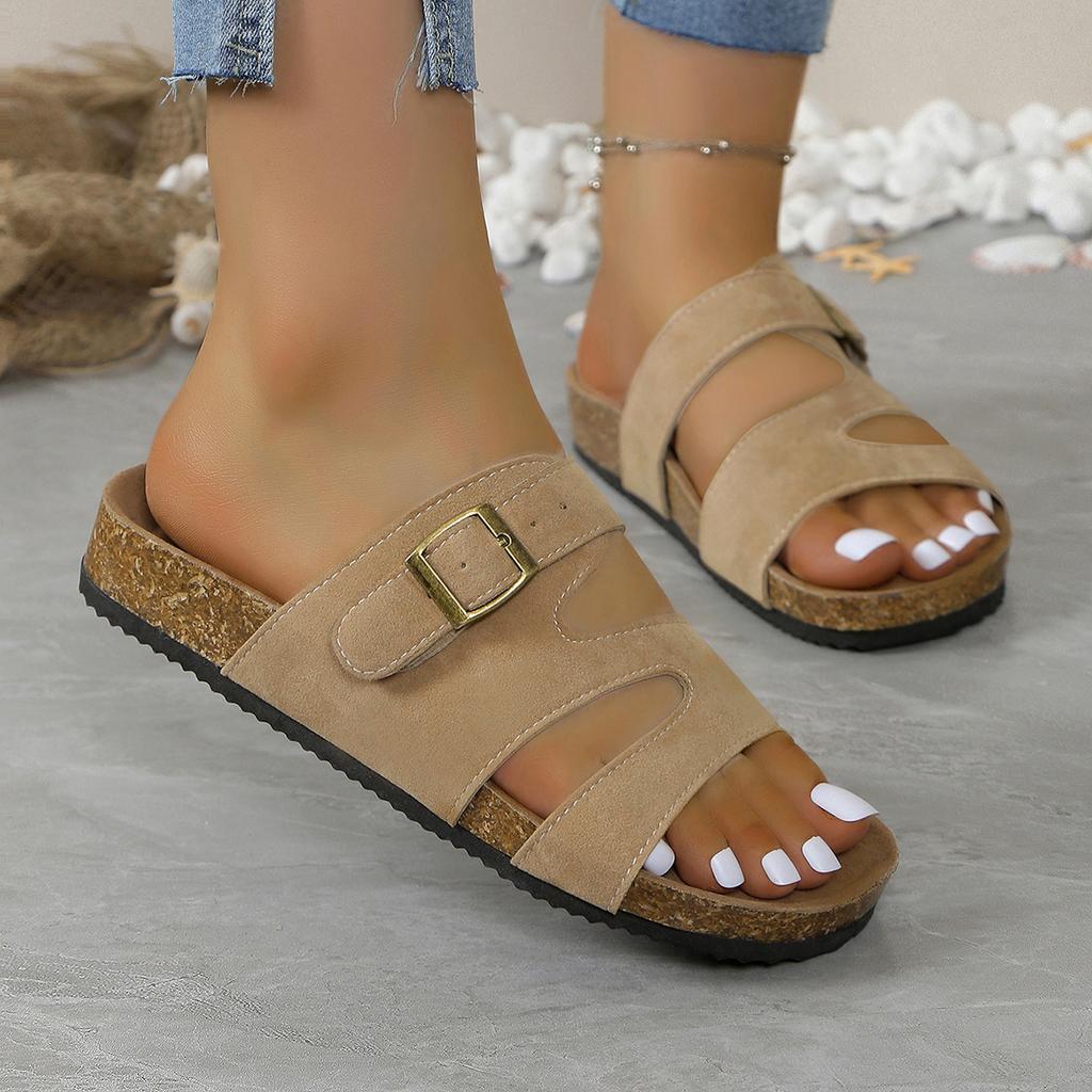 Fashion 2024 Classic Clogs For Women Fashion Mules Home Cork Suede Shoes Women Outdoor Beach Summer Flat Sandals