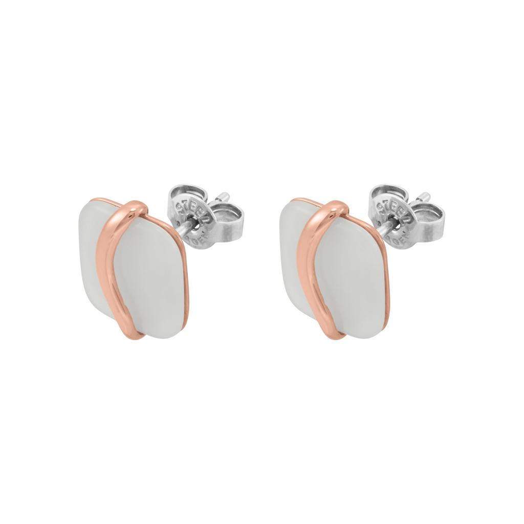 Skagen Women's SOFIE SEA GLASS White Organic Shape Stud Earrings, SKJ1817791