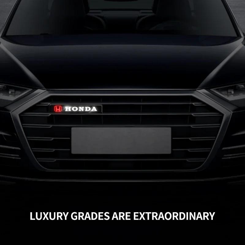 For Honda Car Front Hood Grille Emblem LED Light Grill Decorative Lights For Honda Mugen Power Civic Accords CRV Hrv Jazz CBR VT