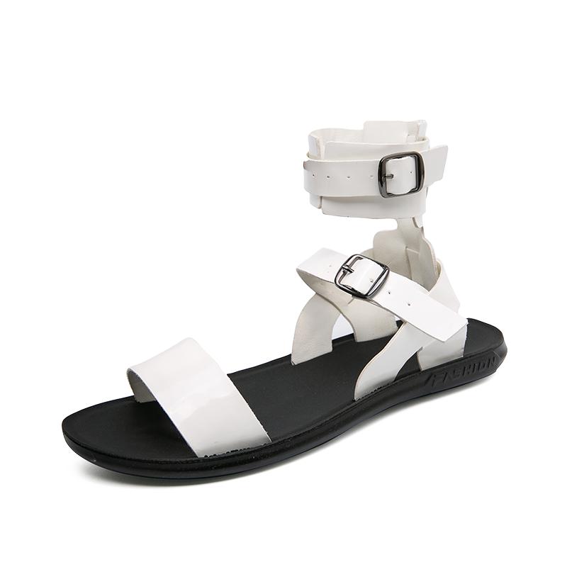 Мужские летние новые сандалии, тапочки, мужские кожаные сандалии, пляжная обувь для взрослых, нескользящие кожаные сандалии, размеры 38-45