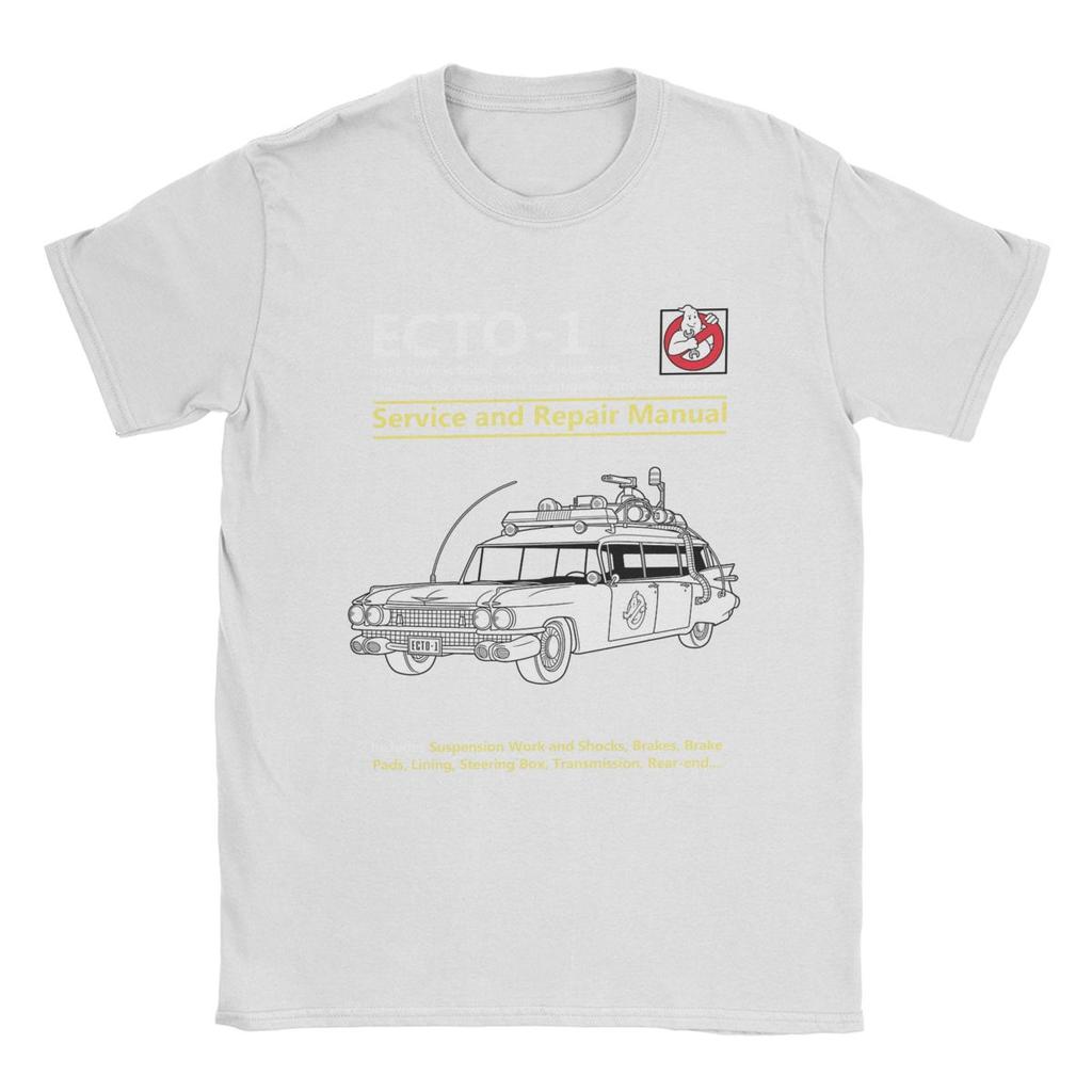 ECTO-1 Service And Repair Manual Ghostbuster Movie T-Shirts for Men Cotton Tees O Neck Short Sleeve T Shirt Gift Idea Clothes
