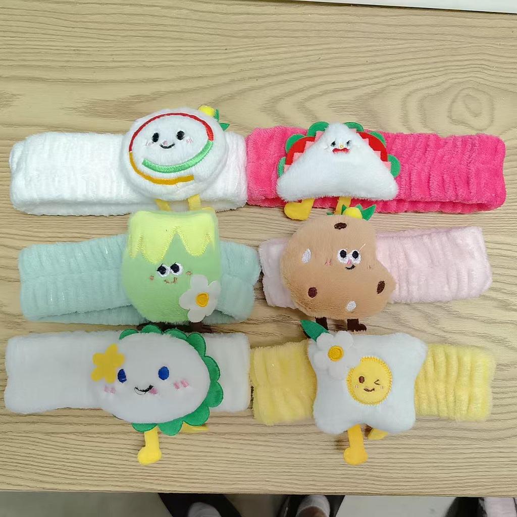 Корейская мультяшная фланелевая рождественская повязка на голову - Милая плюшевая резинка для волос для умывания лица и макияжа