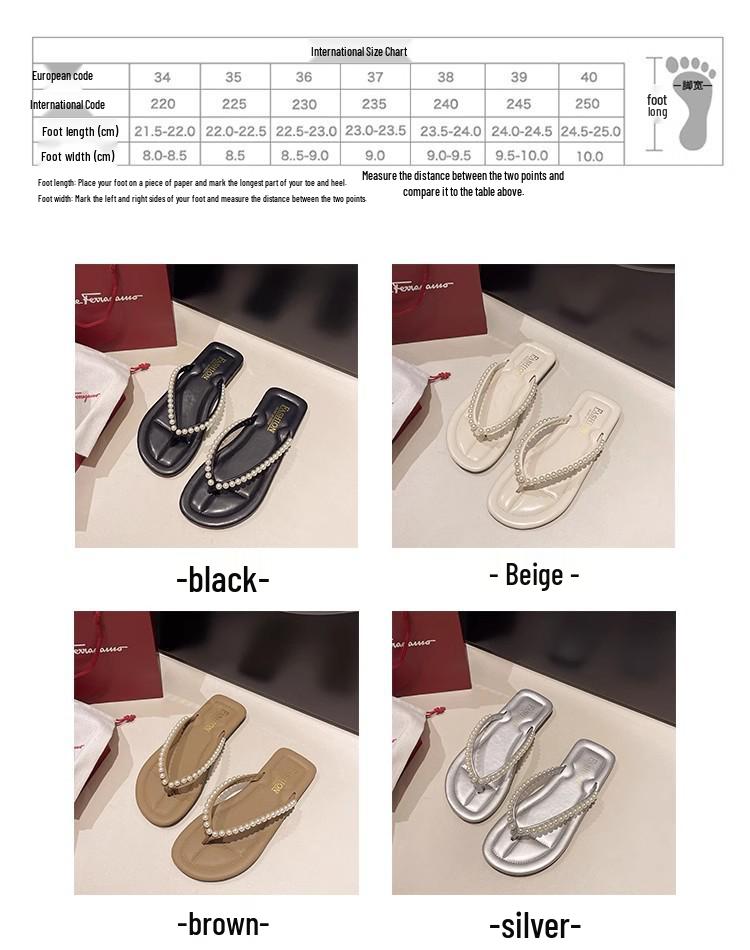 Женские летние 2025 шлепанцы с жемчугом и стразами, нескользящие: Элегантные уличные пляжные шлепанцы
