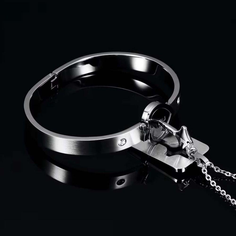 Stainless Steel Heart Lock Bracelets Gold Silver Key Pendant Necklace Jewelry Gift