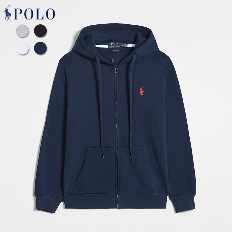 Men's Fleece-Lined Hooded Jacket with Zipper and Embroidery - Fashionable Autumn/Winter Casual Sweatshirt
