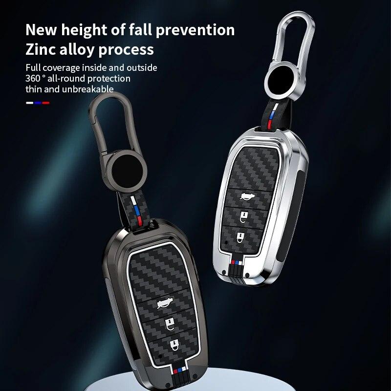 Чехол для автомобильного ключа из цинкового сплава для Toyota RAV4 Highland Coralla Hilux Fortuner Land Cruiser Camry Crown, брелок для ключей, аксессуары