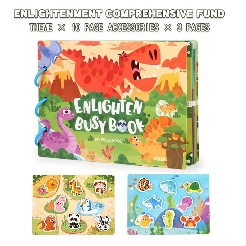 Baby First Enlightenment Book Montessori Quite Book Early Learning Sticker Busy Book Matching Games Educational Toys for Kids