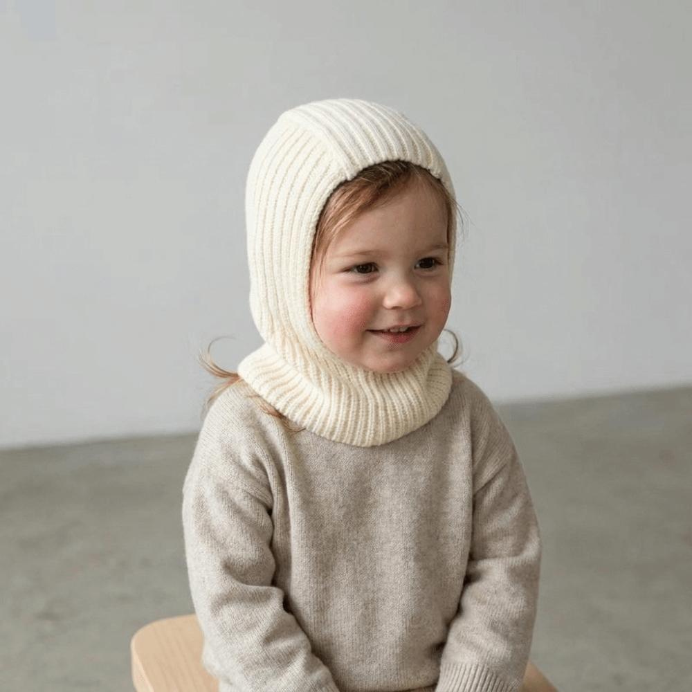 Plush Scarf Integrated Hat Wool Kids Balaclava Hat Simple Children Hooded Hat Outdoor