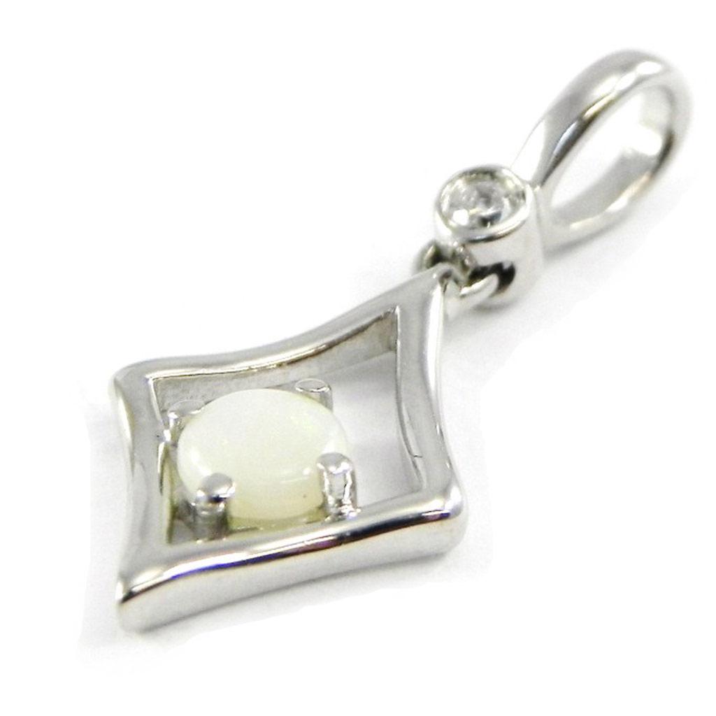 Les Trésors De Lily [G0792] - Artisan Silver Pendant 'Goddess Opal' Silver White (rhodium-plated) - 14x9 Mm