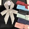 Модный Шелковый Шарф в Горошек Универсальный Головной Убор Повязка на Волосы Корейский Стиль Роскошный Шелковый Шарф Пояс Подвеска Декор Аксессуары