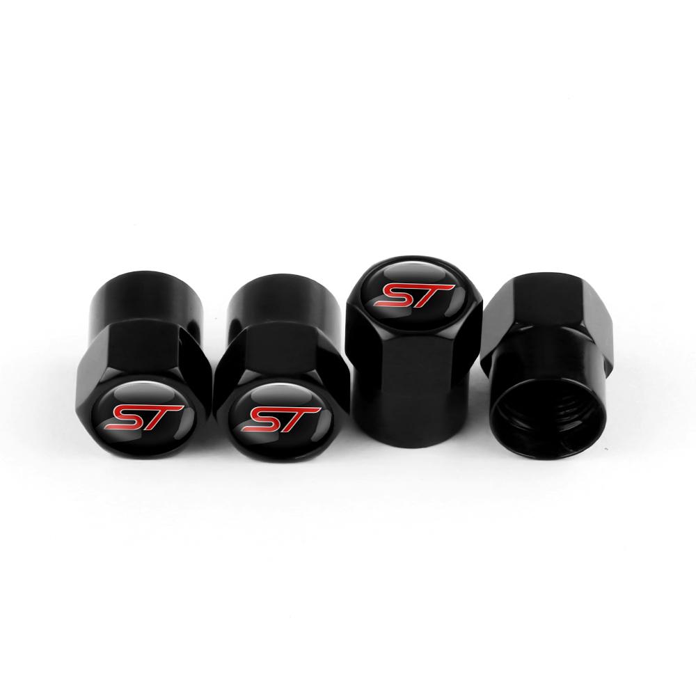 TQ013-4pcs Car Wheel Tire Valve Stem Caps Airtight Cover For Ford ST Line Focus Mondeo Fiesta Kuga Ranger MK2 MK3 MK4 Tyre accessories