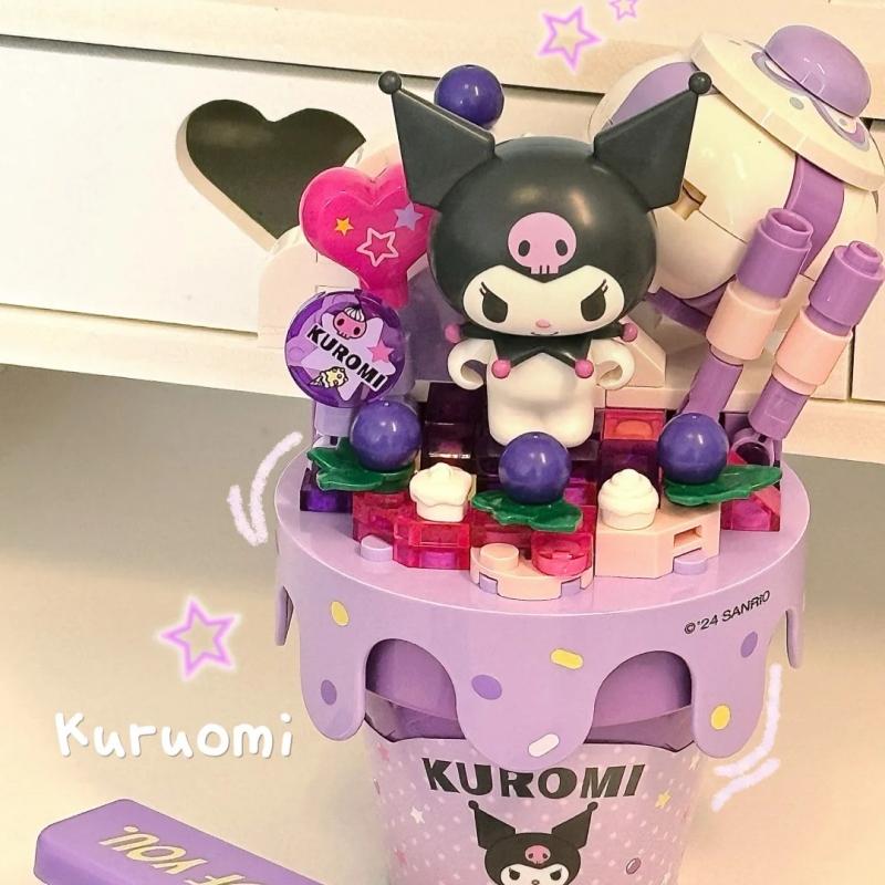 Новые конструкторы Keeppley Sanrio Хелло Китти Куроми Почакко Синнаморолл Мороженое Сборная модель Игрушка Украшения Подарок
