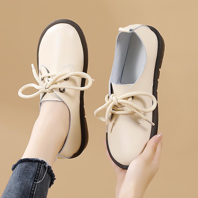 Женские топсайдеры, кожаные удобные туфли на плоской подошве для вождения, повседневные прогулочные туфли больших размеров, минималистичная обувь для беременных, женские демисезонные полуботинки