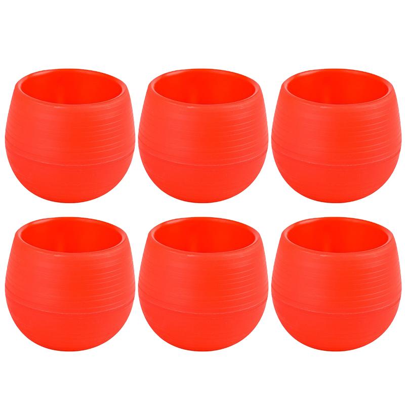 6PCS/Set Round Plastic Plant Pots Multicolor Mini Succulent Pot Flower Planters Desktop Ornament Suitable for Indoor Outdoor ZYF