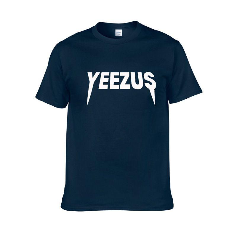 Классическая мужская футболка с коротким рукавом с надписью Yeezus из премиальной смесовой ткани