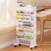 Wall-Mounted Bookshelf & Desk Organizer with Movable Table and Trolley