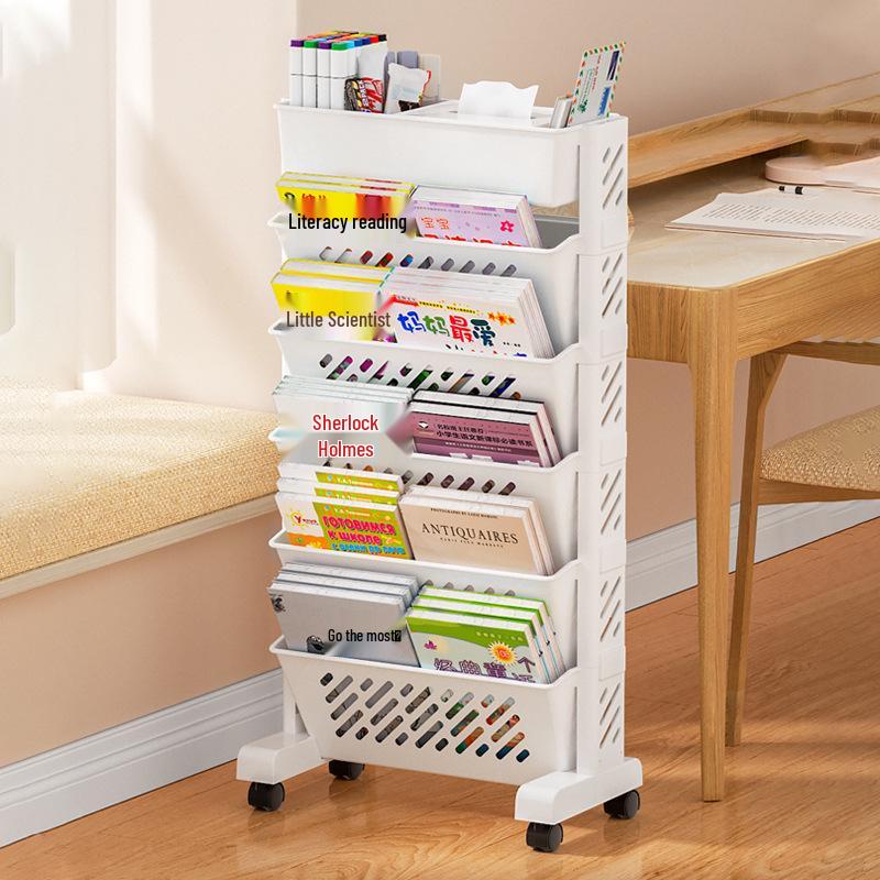 Настенная книжная полка и органайзер для стола с передвижным столиком и тележкой