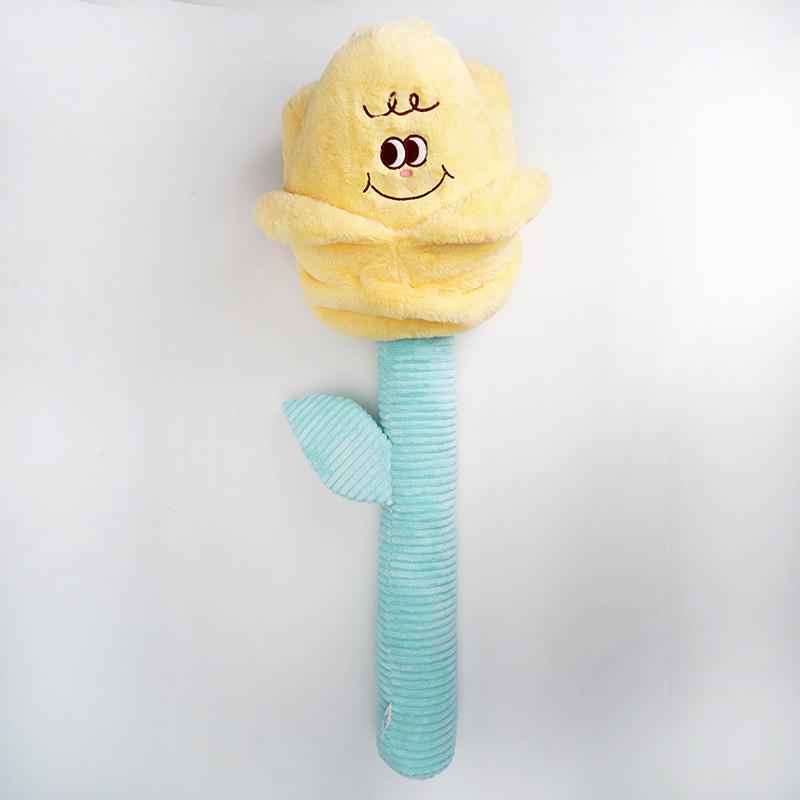 Красивые Плюшевые Цветы Розы Желтого и Розового Цвета Варианты 48 см и 85 см