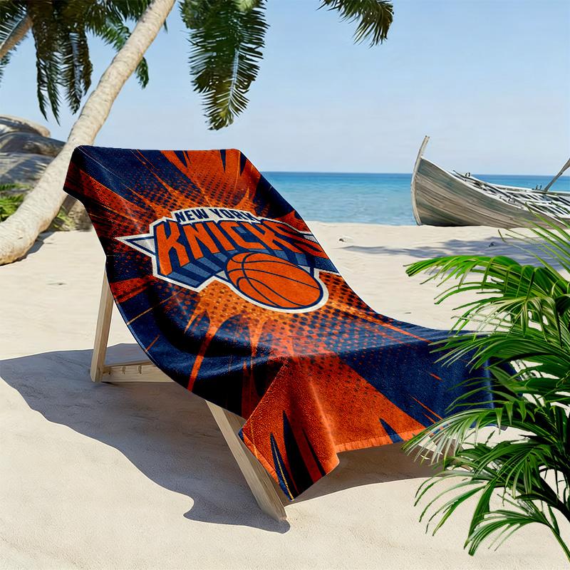 Пляжное полотенце с принтом NY Knicks, Большое мягкое быстросохнущее полотенце для пляжа, кемпинга, плавания
